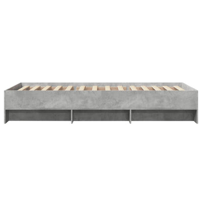 Sängynrunko betoninharmaa 75x190 cm tekninen puu