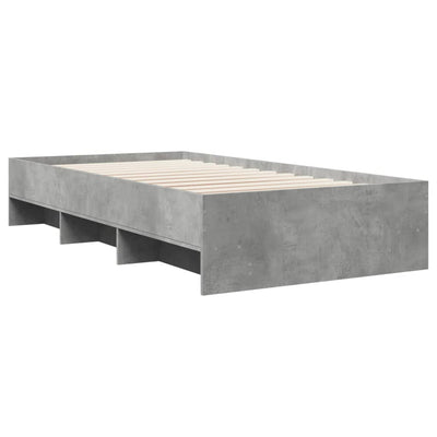 Sängynrunko betoninharmaa 75x190 cm tekninen puu