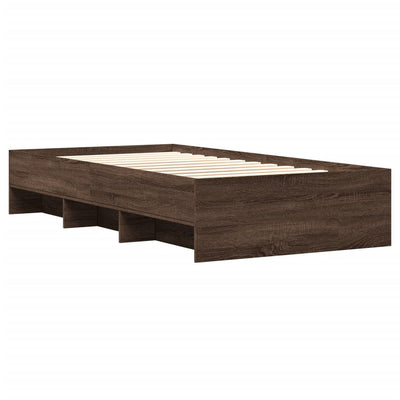 Sängynrunko ruskea tammi 75x190 cm tekninen puu