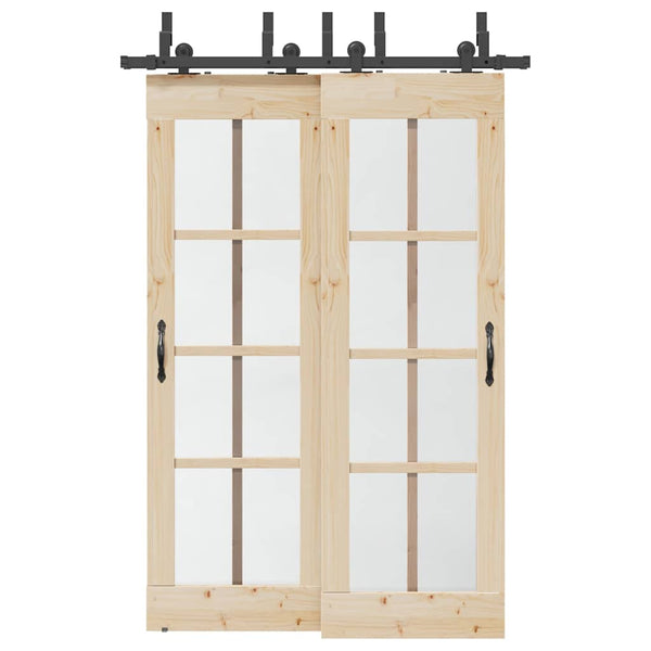 Liukuoven asennussarja musta teräs 152,5 cm