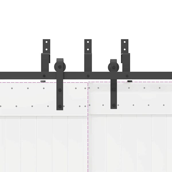 Liukuovi Hardware Kit 427 cm Teräs Musta