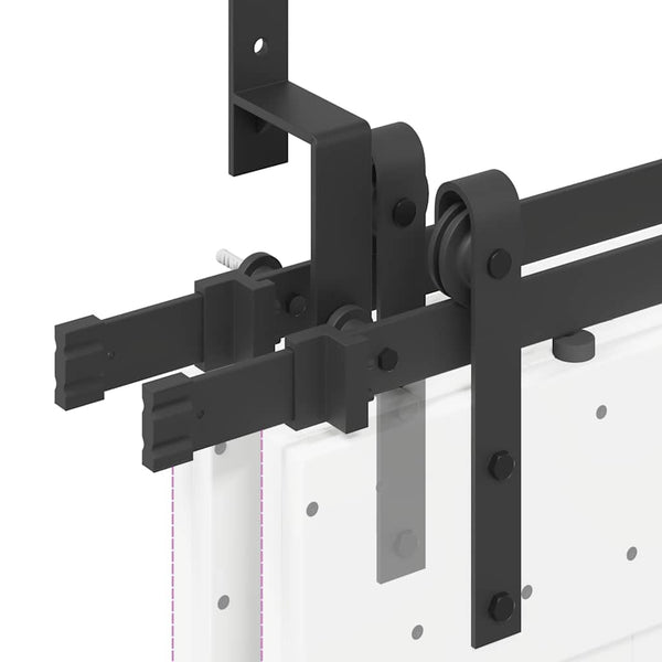Liukuovi Hardware Kit 427 cm Teräs Musta