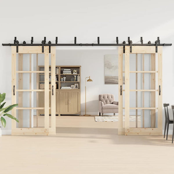 Hardware Kit Musta Teräs Liukuovi 400 cm