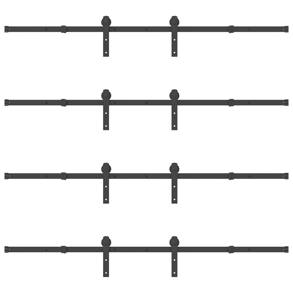 Hardware Kit Musta Teräs Liukuovi 400 cm