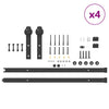 Hardware Kit Musta Teräs Liukuovi 400 cm