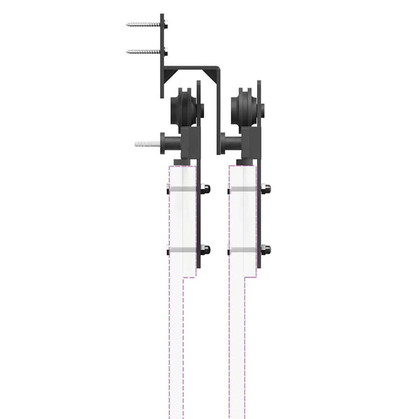 Hardware Kit Musta Teräs Liukuovi 400 cm