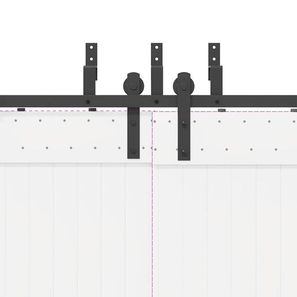 Hardware Kit Musta Teräs Liukuovi 400 cm