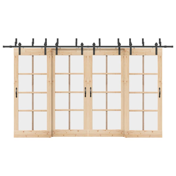 Hardware Kit Musta Teräs Liukuovi 400 cm
