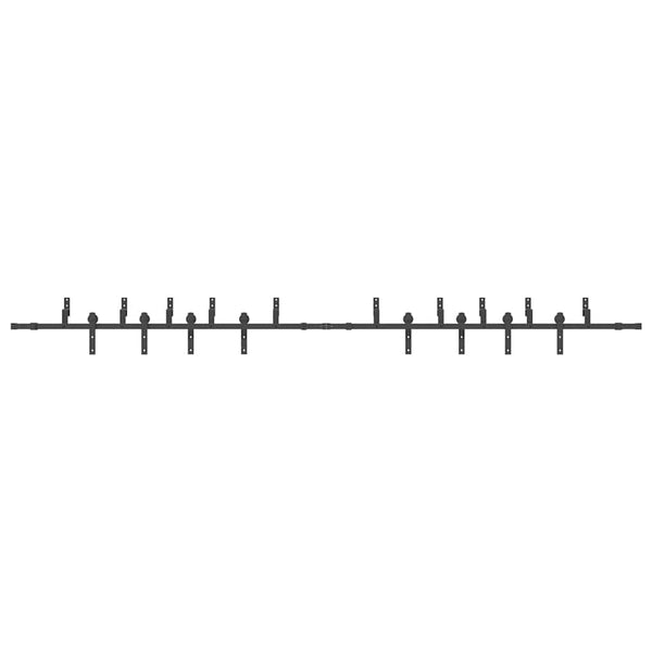 427 cm Musta Liukuovi Hardware Kit Teräksestä