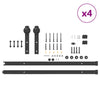 427 cm Musta Liukuovi Hardware Kit Teräksestä