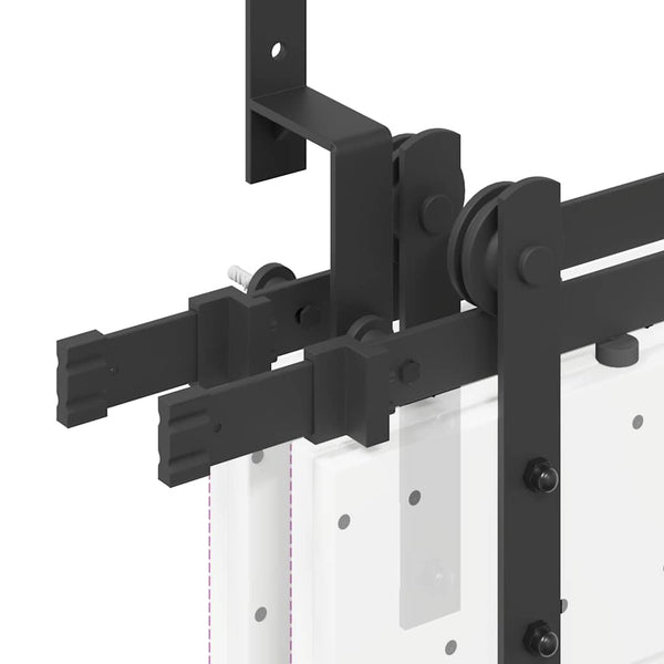 427 cm Musta Liukuovi Hardware Kit Teräksestä