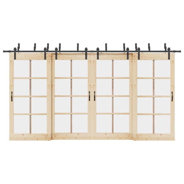 427 cm Musta Liukuovi Hardware Kit Teräksestä