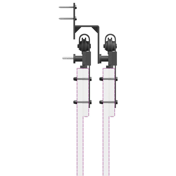 Teräs Musta Liukuovi Hardware Kit 427 cm