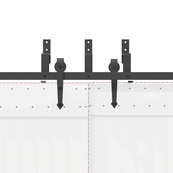 Teräs Musta Liukuovi Hardware Kit 427 cm