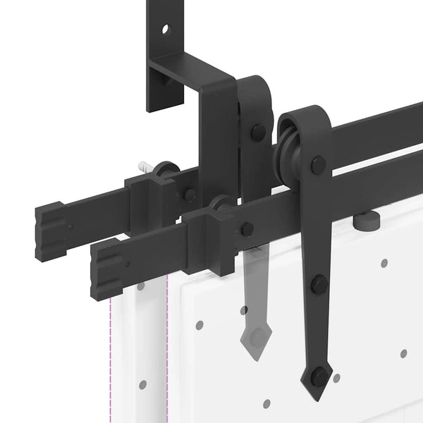 Teräs Musta Liukuovi Hardware Kit 427 cm