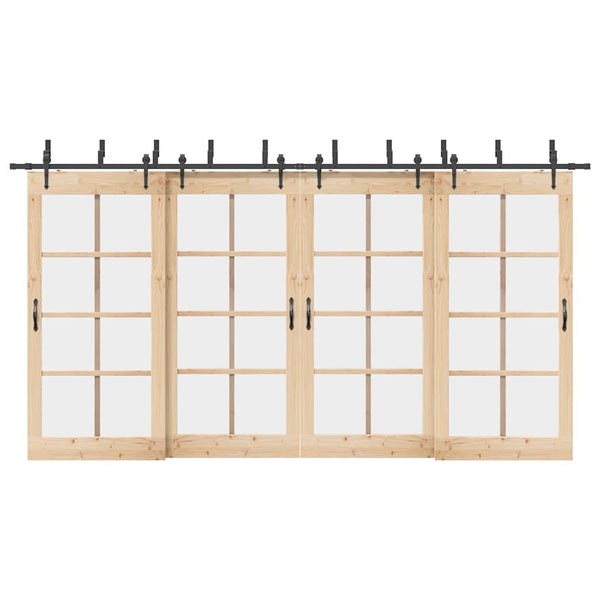 Teräs Musta Liukuovi Hardware Kit 427 cm