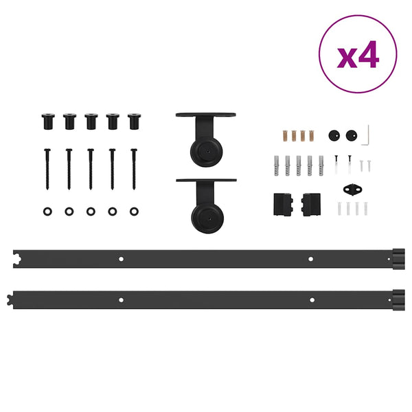 Liukuovi Hardware Kit 427 cm Teräs Musta
