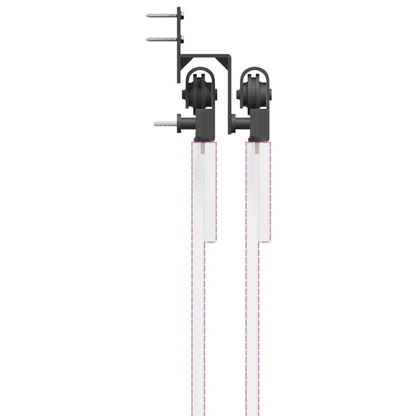 Liukuovi Hardware Kit 400 cm Teräs Musta