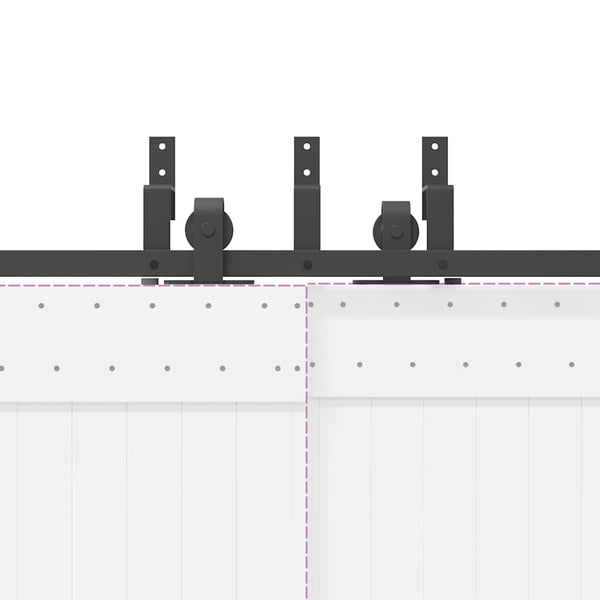 Liukuovi Hardware Kit 400 cm Teräs Musta