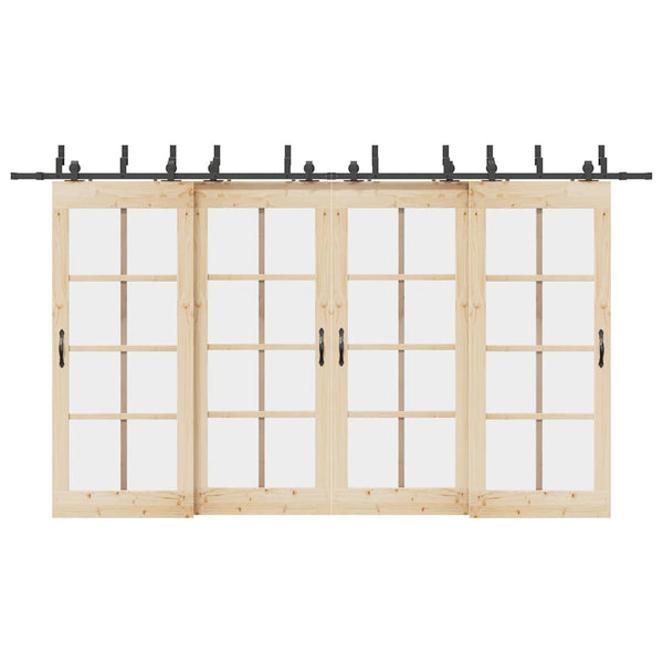 Liukuovi Hardware Kit 400 cm Teräs Musta