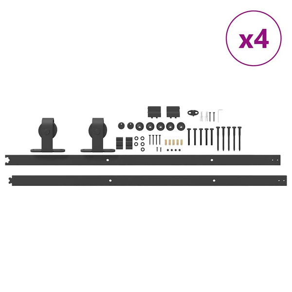 Liukuovi Hardware Kit 427 cm Teräs Musta
