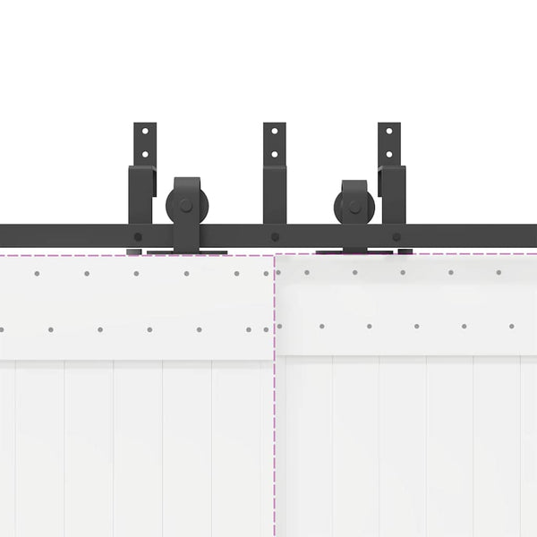 Liukuovi Hardware Kit 427 cm Teräs Musta