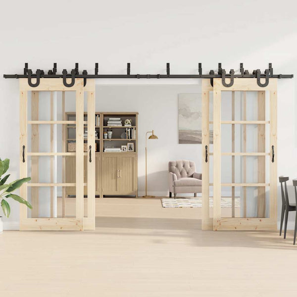 400 cm Musta Teräs Liukuovi Hardware Kit