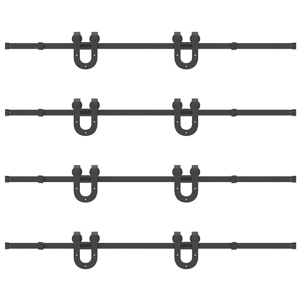 400 cm Musta Teräs Liukuovi Hardware Kit