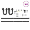 400 cm Musta Teräs Liukuovi Hardware Kit
