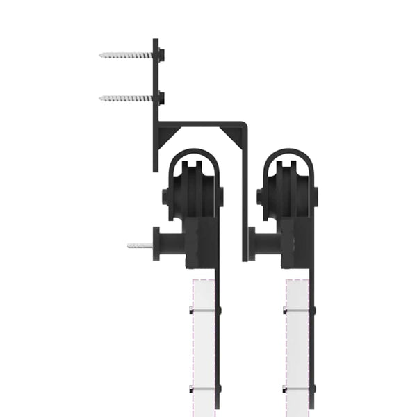 400 cm Musta Teräs Liukuovi Hardware Kit