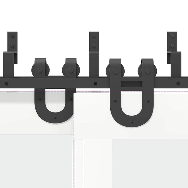 400 cm Musta Teräs Liukuovi Hardware Kit