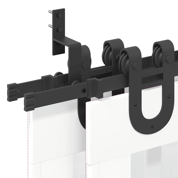400 cm Musta Teräs Liukuovi Hardware Kit