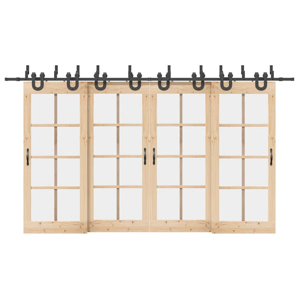 400 cm Musta Teräs Liukuovi Hardware Kit