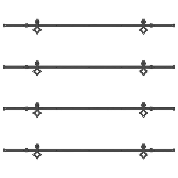 Mustat Teräsliukuovet Hardware Kit 427 cm