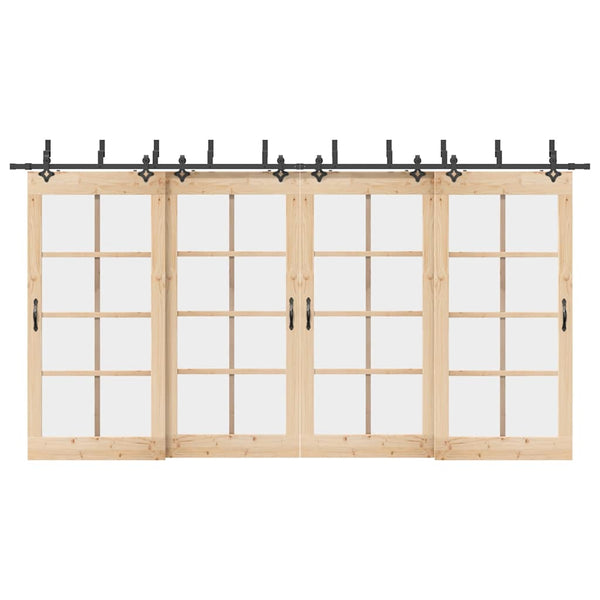 Mustat Teräsliukuovet Hardware Kit 427 cm