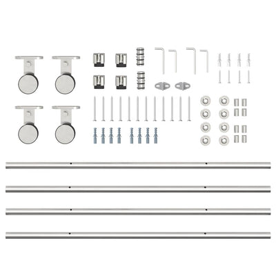 Hopea liukuoven asennustarvikkeet Noruca 200cm (ruostumaton teräs)