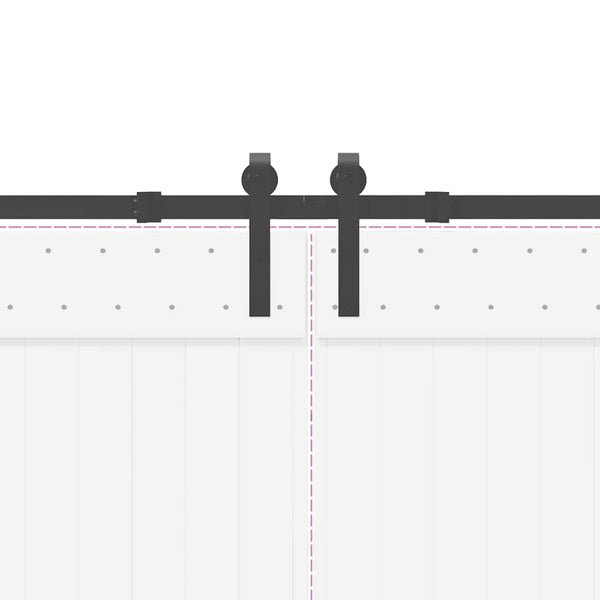 Liukuovi Hardware Kit 427 cm Teräs Musta