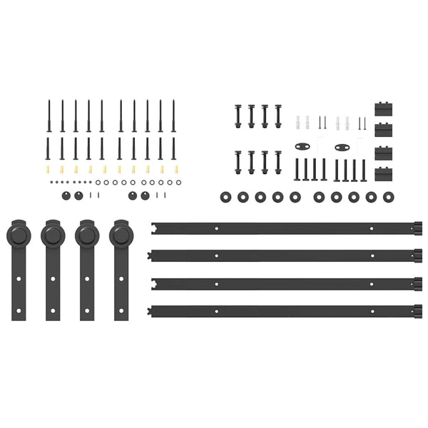 Musta liukuovi hardware kit Ghibu 400cm (teräs)