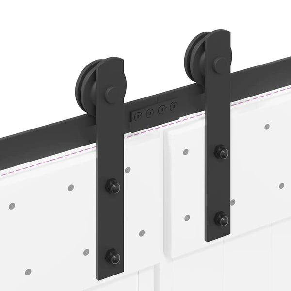 Musta liukuovi hardware kit Ghibu 400cm (teräs)