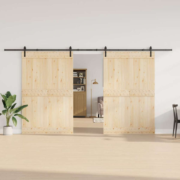 Musta liukuovi hardware kit Ghibu 427cm (teräs)