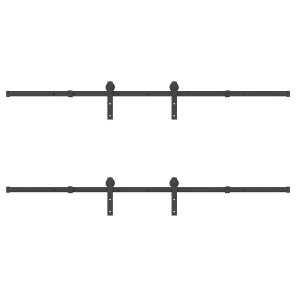 Musta liukuovi hardware kit Ghibu 427cm (teräs)