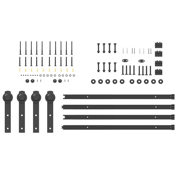 Musta liukuovi hardware kit Ghibu 427cm (teräs)