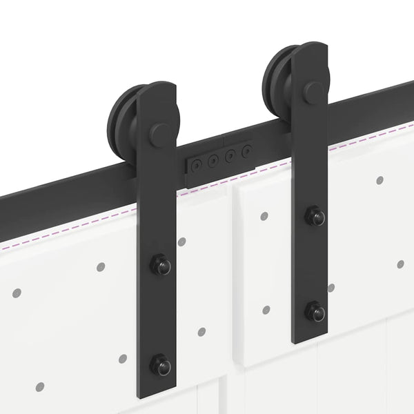 Musta liukuovi hardware kit Ghibu 427cm (teräs)