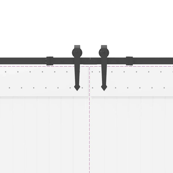 Musta liukuovi hardware kit Fimu 427cm (teräs)