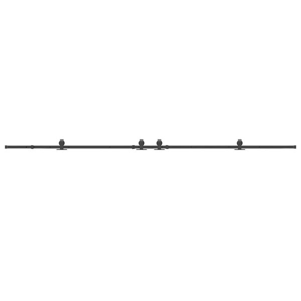 Liukuovi Hardware Kit 400 cm Teräs Musta