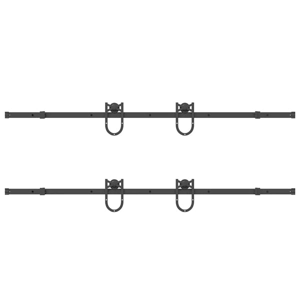 Musta liukuovi hardware kit Bibian 400cm (teräs)