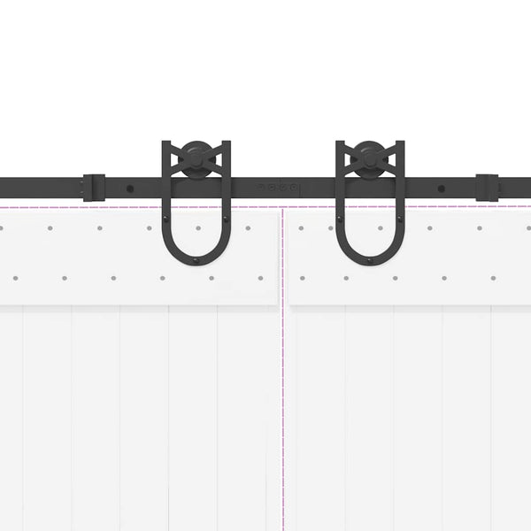 Musta liukuovi hardware kit Bibian 400cm (teräs)