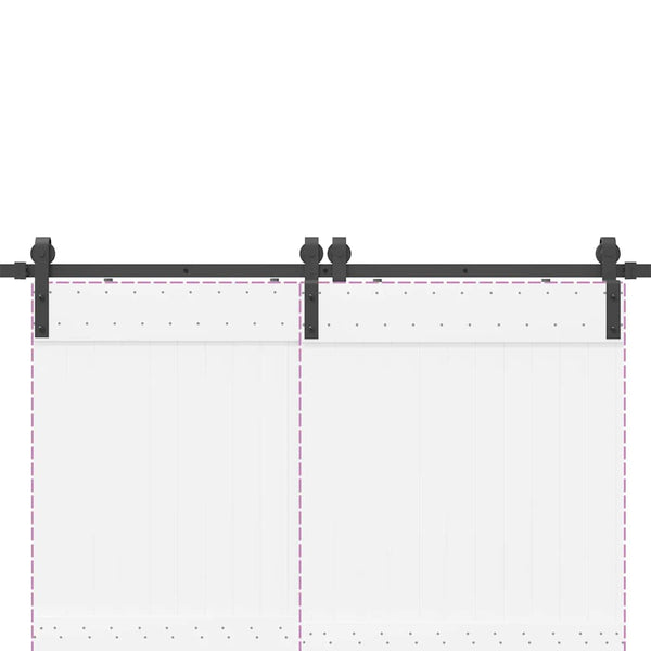 Musta liukuovi hardware kit Gutal_Ecaterina 400cm (teräs)