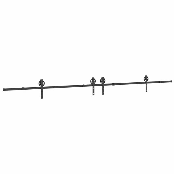 Musta liukuovi hardware kit Luciani 400cm (teräs)