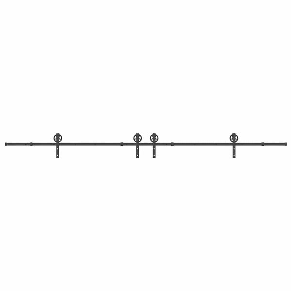 Musta liukuovi hardware kit Luciani 400cm (teräs)